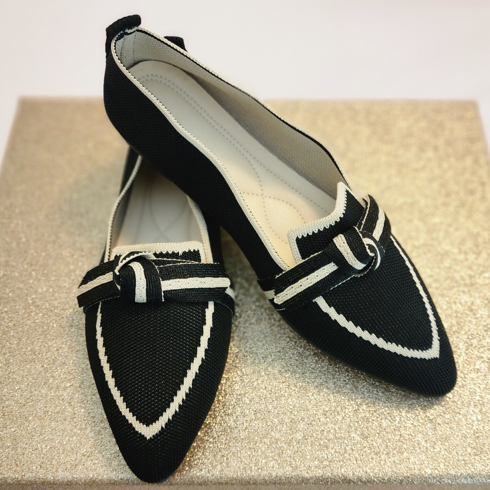 Elegant Black and White Women's Loafers